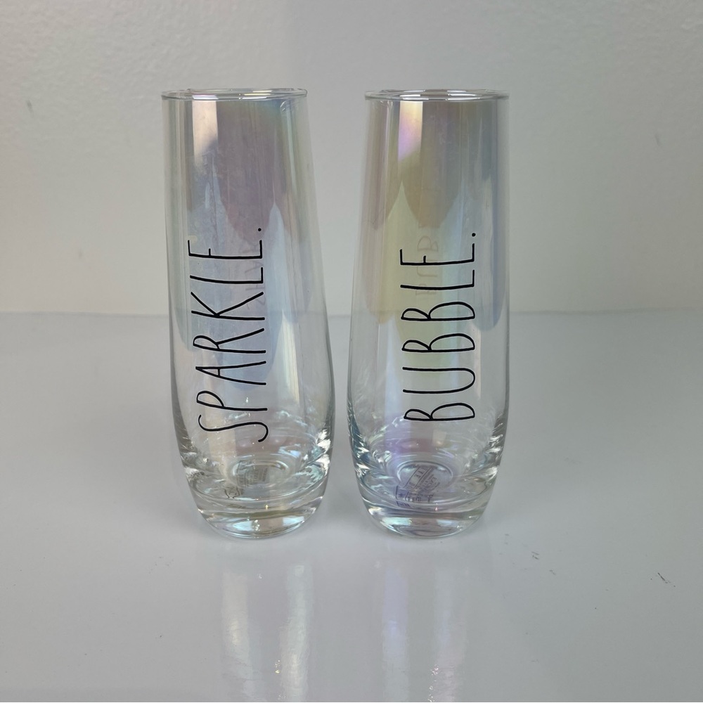 Rae Dunn Set Champagne Toasting Flutes Glasses